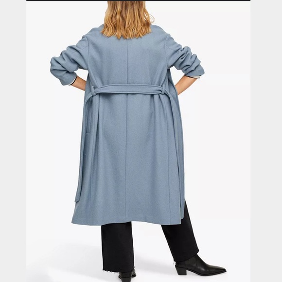 Mango wool coat- light blue - Picture 3 of 10
